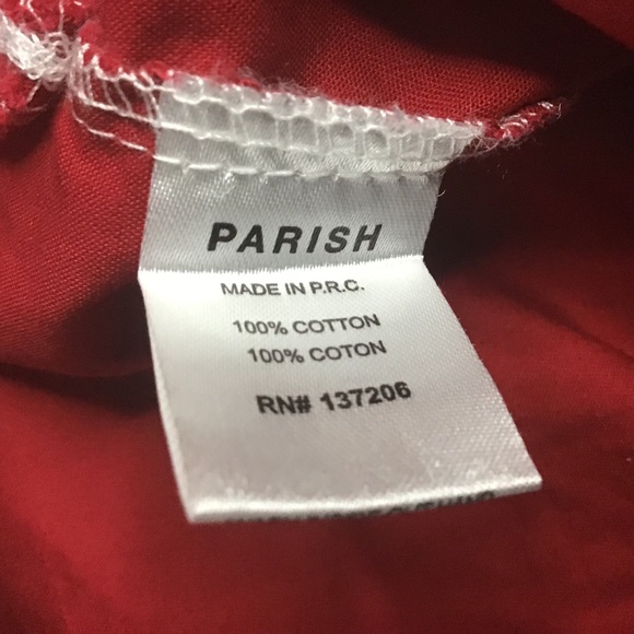 Parish Nation Red Casual Button Down Long Sleeve Shirt Men's Size Medium - Picture 4 of 11